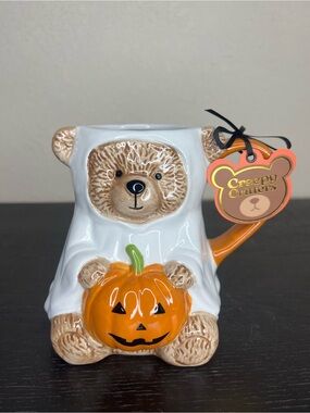 NEW Creepy Critters Halloween Ghost Bear with Pumpkin Mug